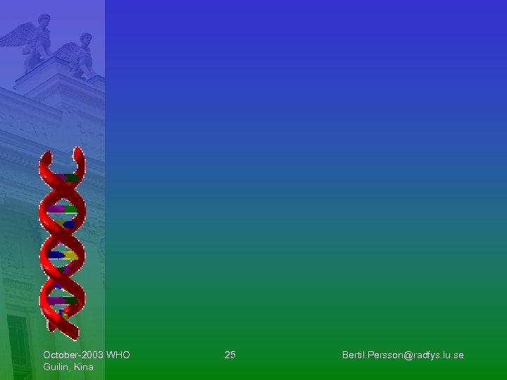 October-2003 WHO Guilin, Kina 25 Bertil. Persson@radfys. lu. se 