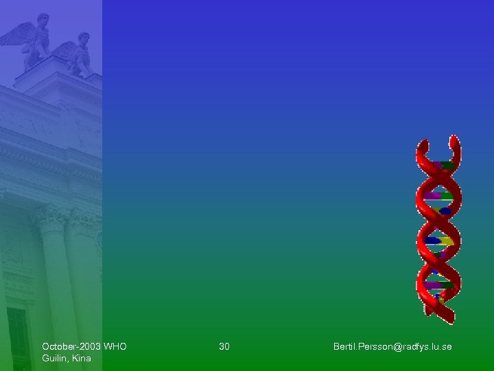 October-2003 WHO Guilin, Kina 30 Bertil. Persson@radfys. lu. se 