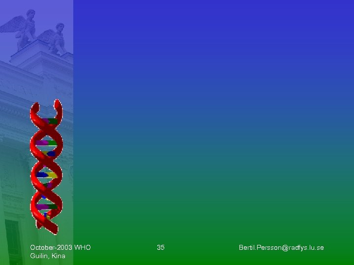 October-2003 WHO Guilin, Kina 35 Bertil. Persson@radfys. lu. se 