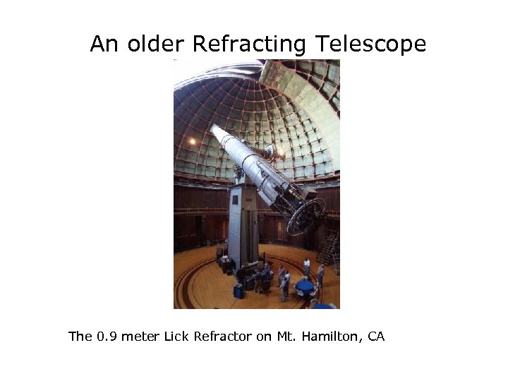 An older Refracting Telescope The 0. 9 meter Lick Refractor on Mt. Hamilton, CA