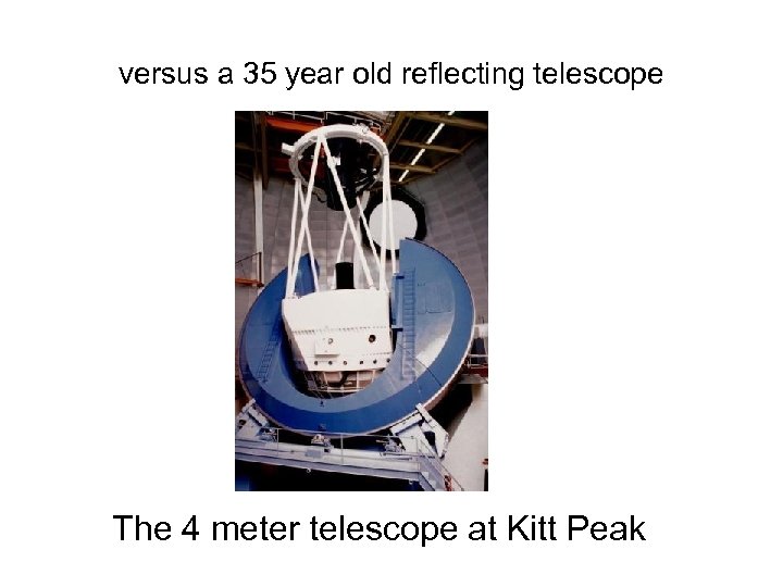 versus a 35 year old reflecting telescope The 4 meter telescope at Kitt Peak