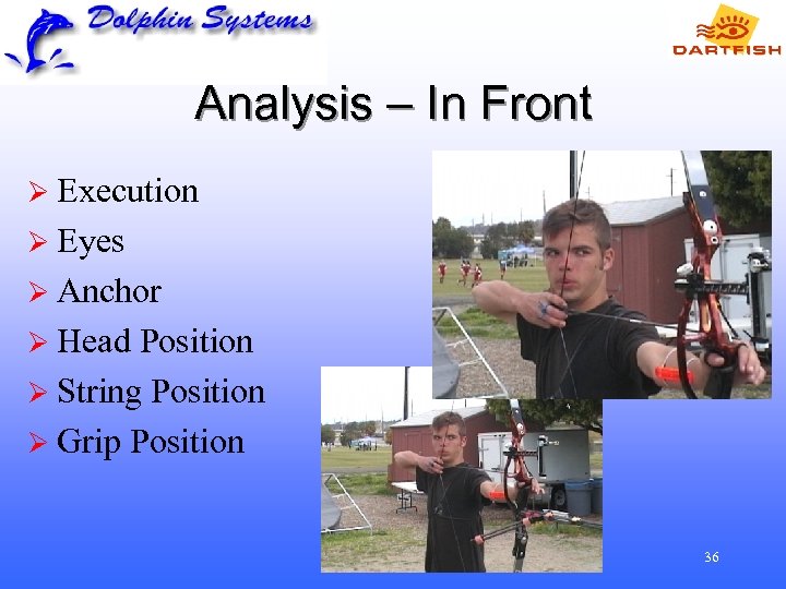 Analysis – In Front Ø Execution Ø Eyes Ø Anchor Ø Head Position Ø