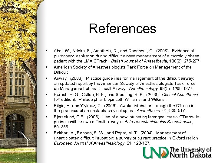 References • • Abdi, W. , Ndoko, S. , Amatheiu, R. , and Dhonneur,