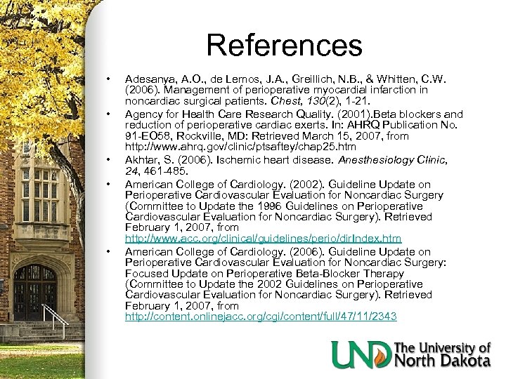 References • • • Adesanya, A. O. , de Lemos, J. A. , Greillich,