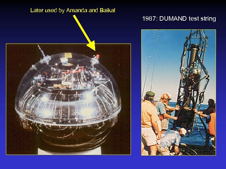 Later used by Amanda and Baikal 1987: DUMAND test string 