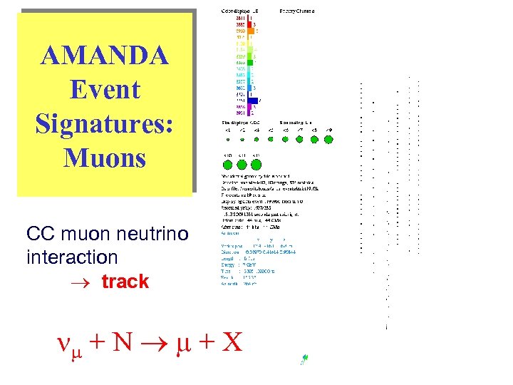 AMANDA Event Signatures: Muons CC muon neutrino interaction track + N + X 