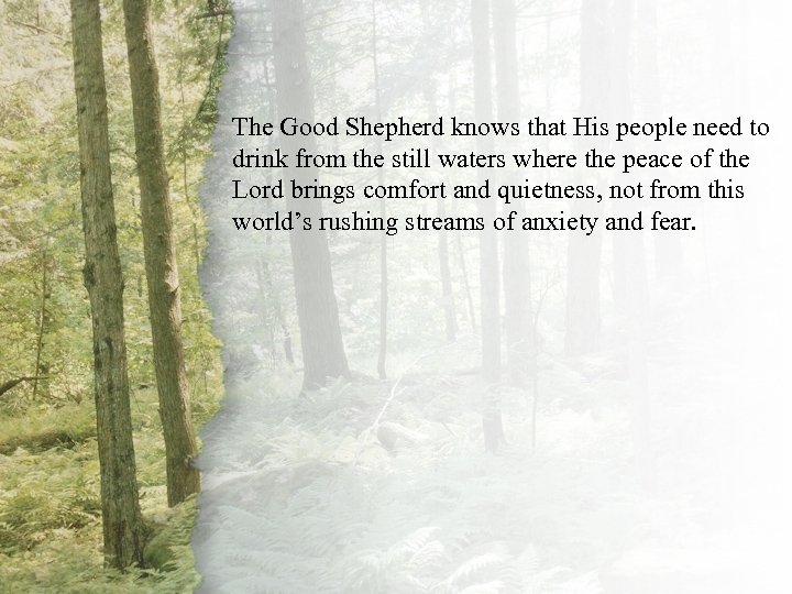 III. The Shepherd Leads The knows Beside Good Shepherdwaters where. His people of theto
