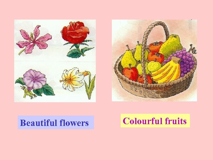 Beautiful flowers Colourful fruits 