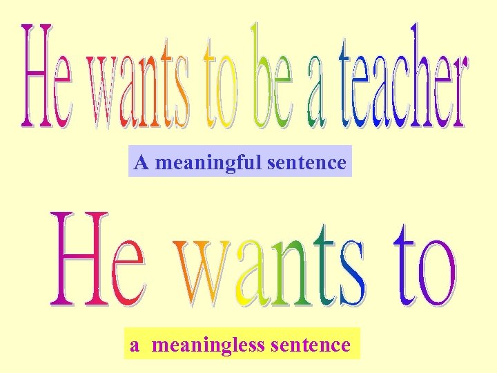 A meaningful sentence a meaningless sentence 