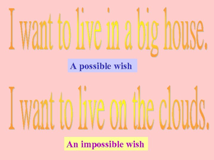 A possible wish An impossible wish 