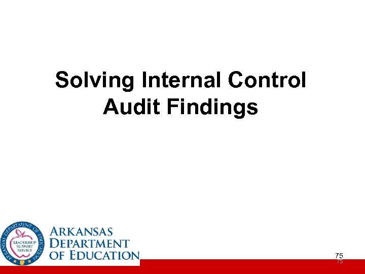 Solving Internal Control Audit Findings 75 75 