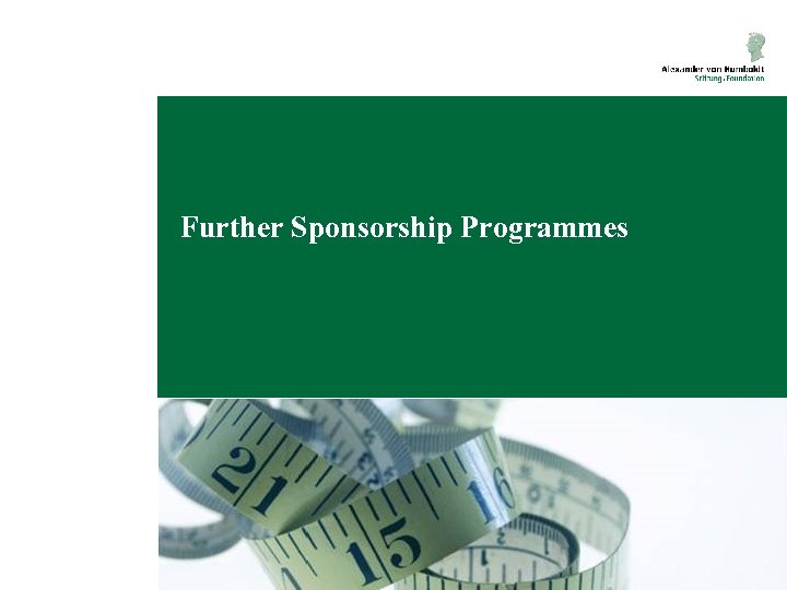 Further Sponsorship Programmes 