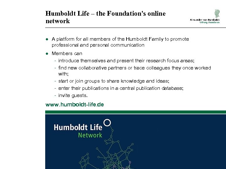 Humboldt Life – the Foundation's online network ● A platform for all members of