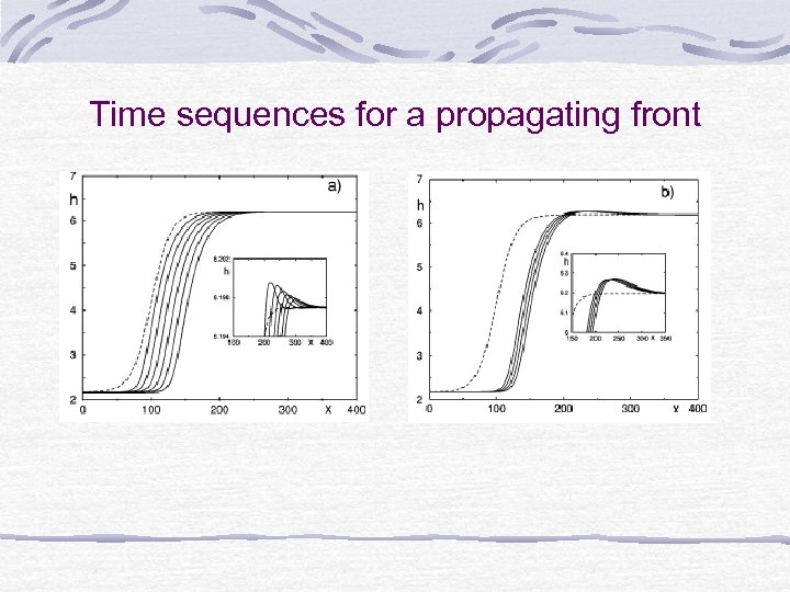 Time sequences for a propagating front 