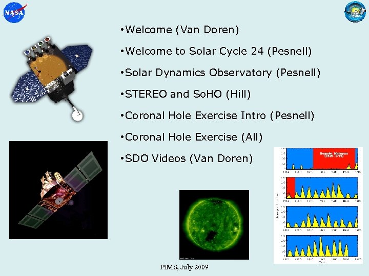  • Welcome (Van Doren) • Welcome to Solar Cycle 24 (Pesnell) • Solar