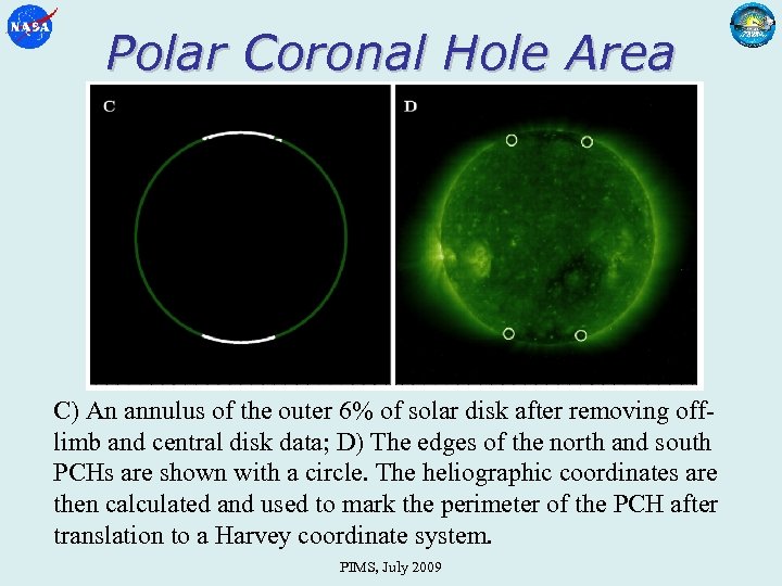 Polar Coronal Hole Area C) An annulus of the outer 6% of solar disk