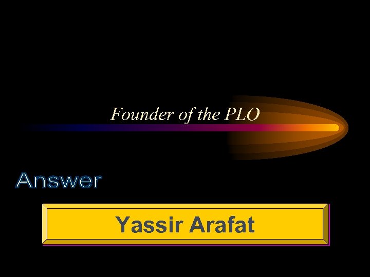 Founder of the PLO Yassir Arafat 