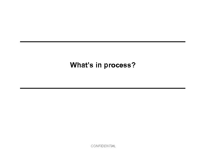 What’s in process? CONFIDENTIAL 