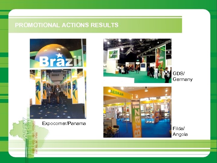 PROMOTIONAL ACTIONS RESULTS GDS/ Germany Expocomer/Panama Filda/ Angola 