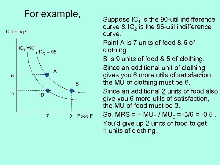 For example, Clothing C IC 1 =90 IC 2 = 96 A 6 B