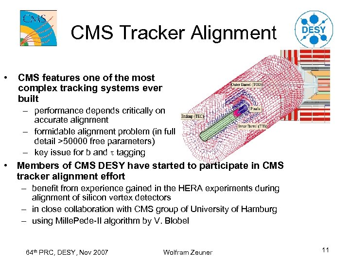 CMS Tracker Alignment • CMS features one of the most complex tracking systems ever