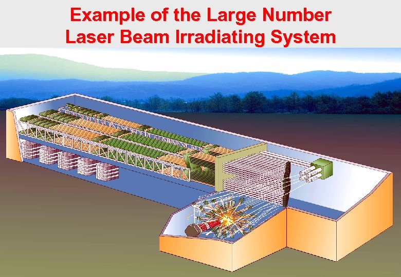 Example of the Large Number Laser Beam Irradiating System 