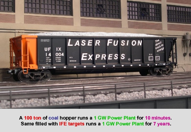 A 100 ton of coal hopper runs a 1 GW Power Plant for 10