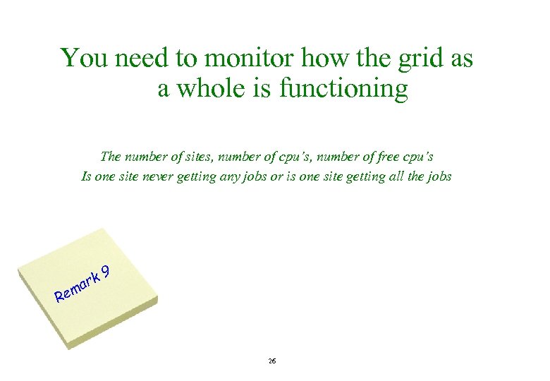 You need to monitor how the grid as a whole is functioning The number