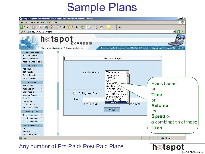 Sample Plans based on Time or Volume or Speed or a combination of these