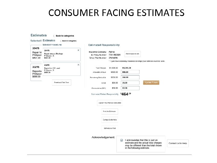 CONSUMER FACING ESTIMATES 
