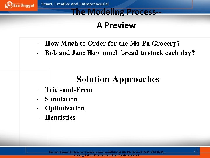 The Modeling Process-A Preview • • How Much to Order for the Ma-Pa Grocery?