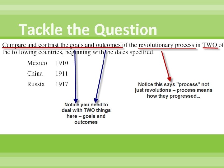 Tackle the Question 