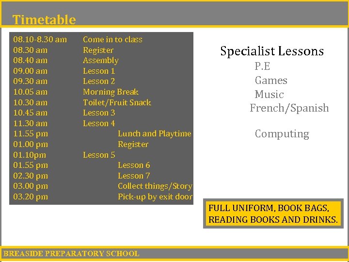 Timetable 08. 10 -8. 30 am 08. 40 am 09. 00 am 09. 30