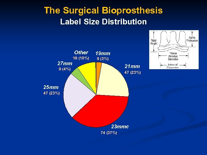 The Surgical Bioprosthesis Label Size Distribution Other 19 (10%) 27 mm 19 mm 6