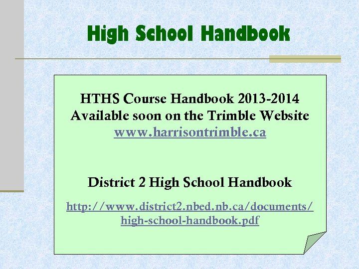 presentation high school handbook