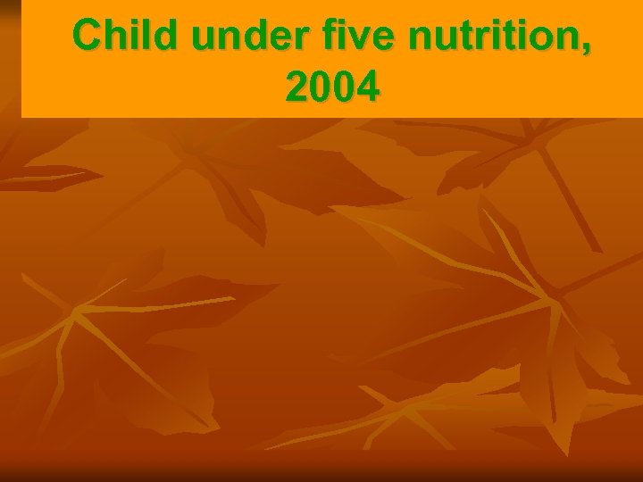 Child under five nutrition, 2004 