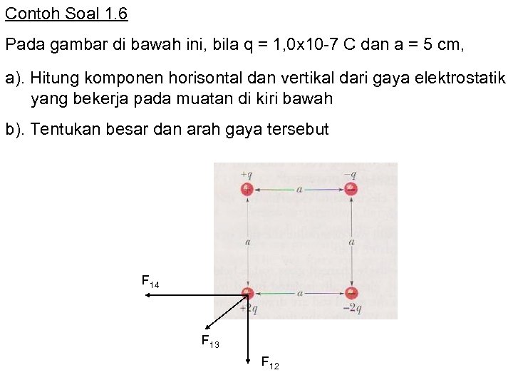 Contoh Soal 1. 6 Pada gambar di bawah ini, bila q = 1, 0