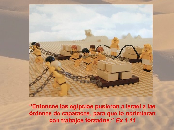 “Entonces los egipcios pusieron a Israel a las órdenes de capataces, para que lo