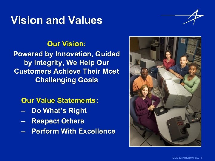 Vision and Values Our Vision: Powered by Innovation, Guided by Integrity, We Help Our