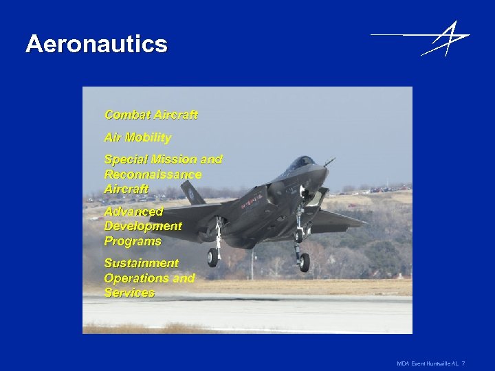 Aeronautics Combat Aircraft Air Mobility Special Mission and Reconnaissance Aircraft Advanced Development Programs Sustainment