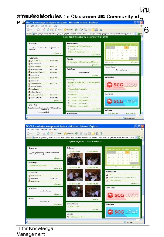 หน ภาพแสดง Modules : e-Classroom และ Community of า Practice (Co. P) 26 IT