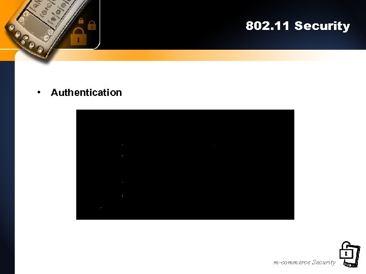 802. 11 Security • Authentication m-commerce Security 