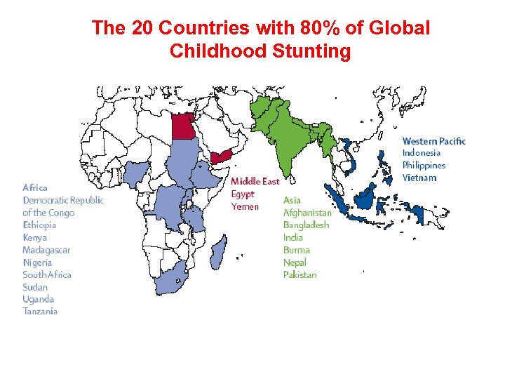 The 20 Countries with 80% of Global Childhood Stunting 