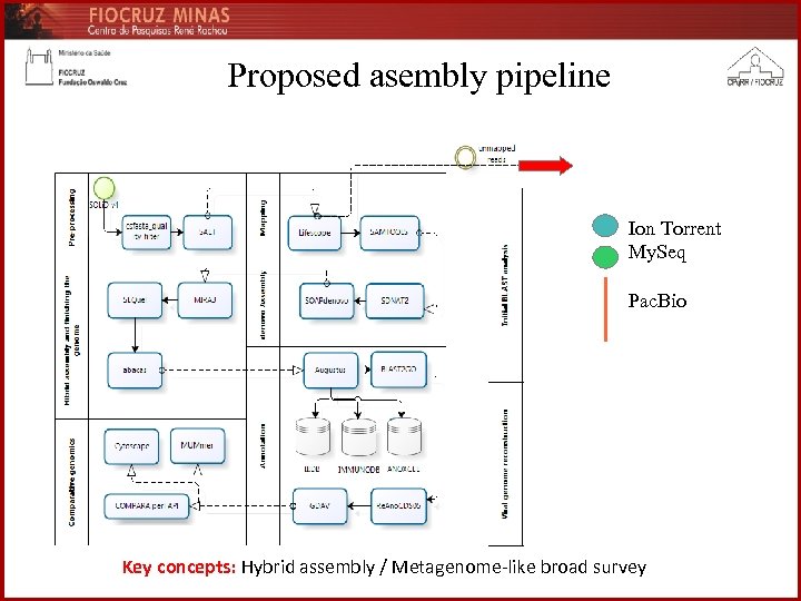 Proposed asembly pipeline Ion Torrent My. Seq Pac. Bio Key concepts: Hybrid assembly /