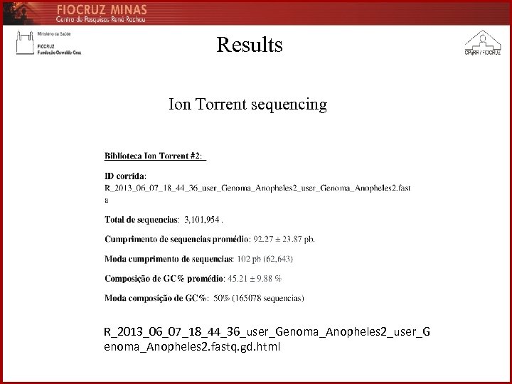 Results Ion Torrent sequencing R_2013_06_07_18_44_36_user_Genoma_Anopheles 2_user_G enoma_Anopheles 2. fastq. gd. html 