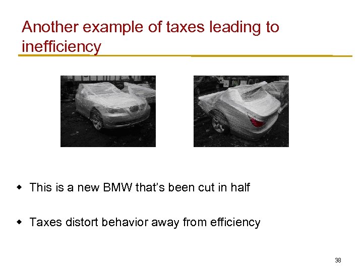 Another example of taxes leading to inefficiency w This is a new BMW that’s