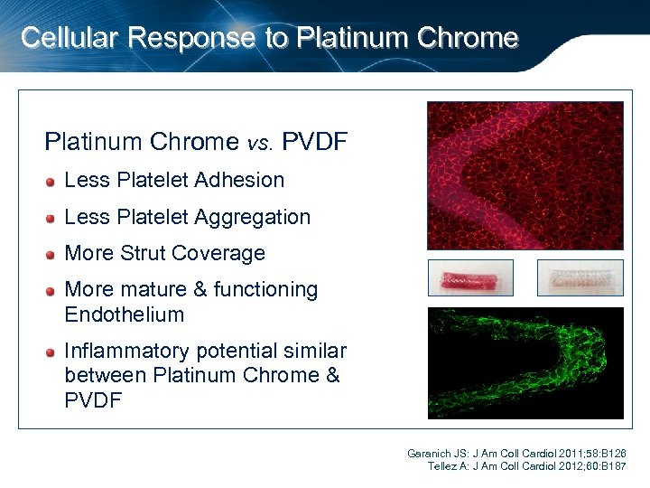 Cellular Response to Platinum Chrome vs. PVDF Less Platelet Adhesion Less Platelet Aggregation More