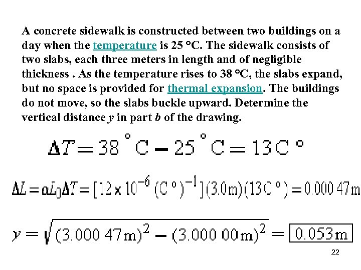 A concrete sidewalk is constructed between two buildings on a day when the temperature