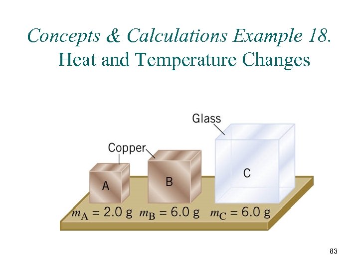 Concepts & Calculations Example 18. Heat and Temperature Changes 83 