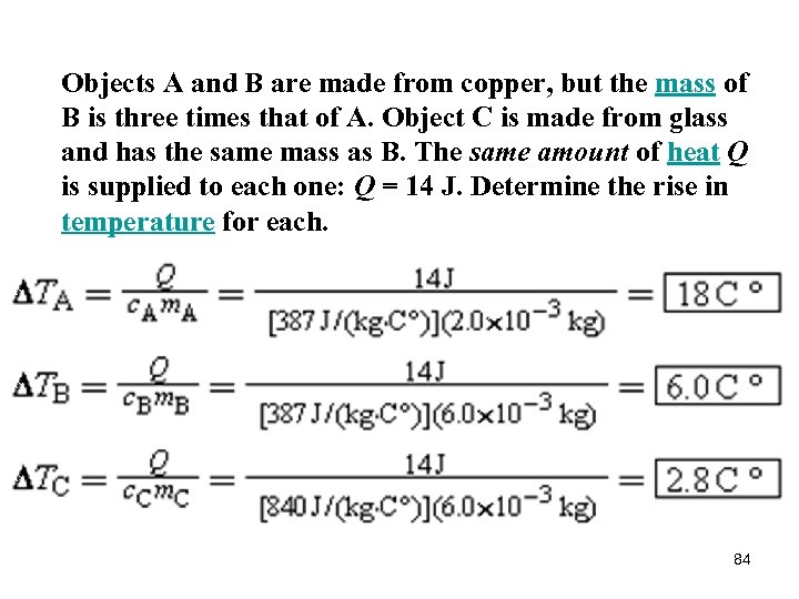 Objects A and B are made from copper, but the mass of B is